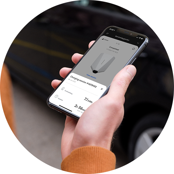 Easee app op een telefoon
